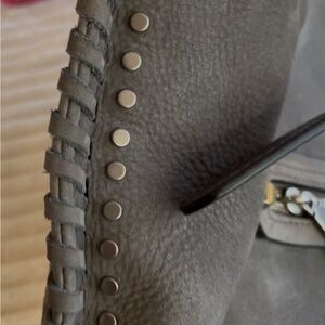 Rebecca Minkoff Gray large crossbody bag textured suede